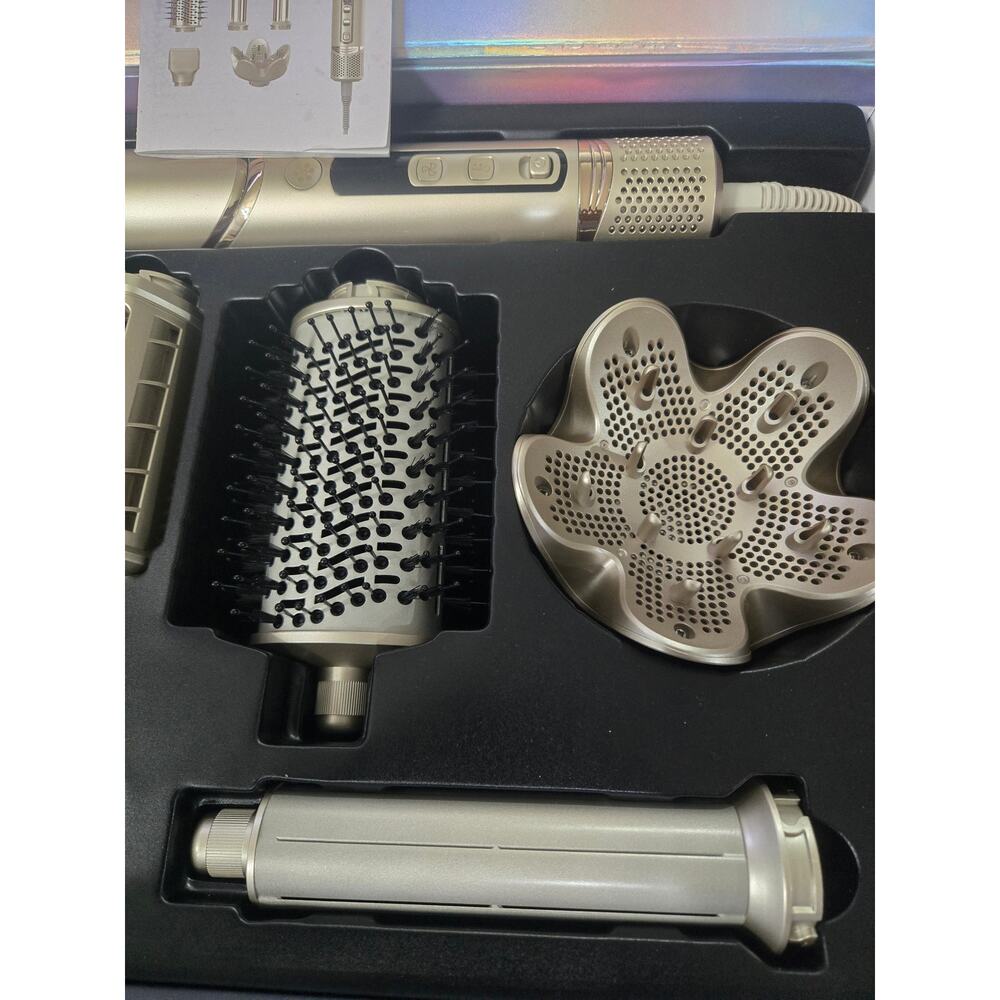 8-in-1 Hair Multi Styler Air Wrap Curling Dryer Brush Set Silver NEW OB - Picture 3 of 10